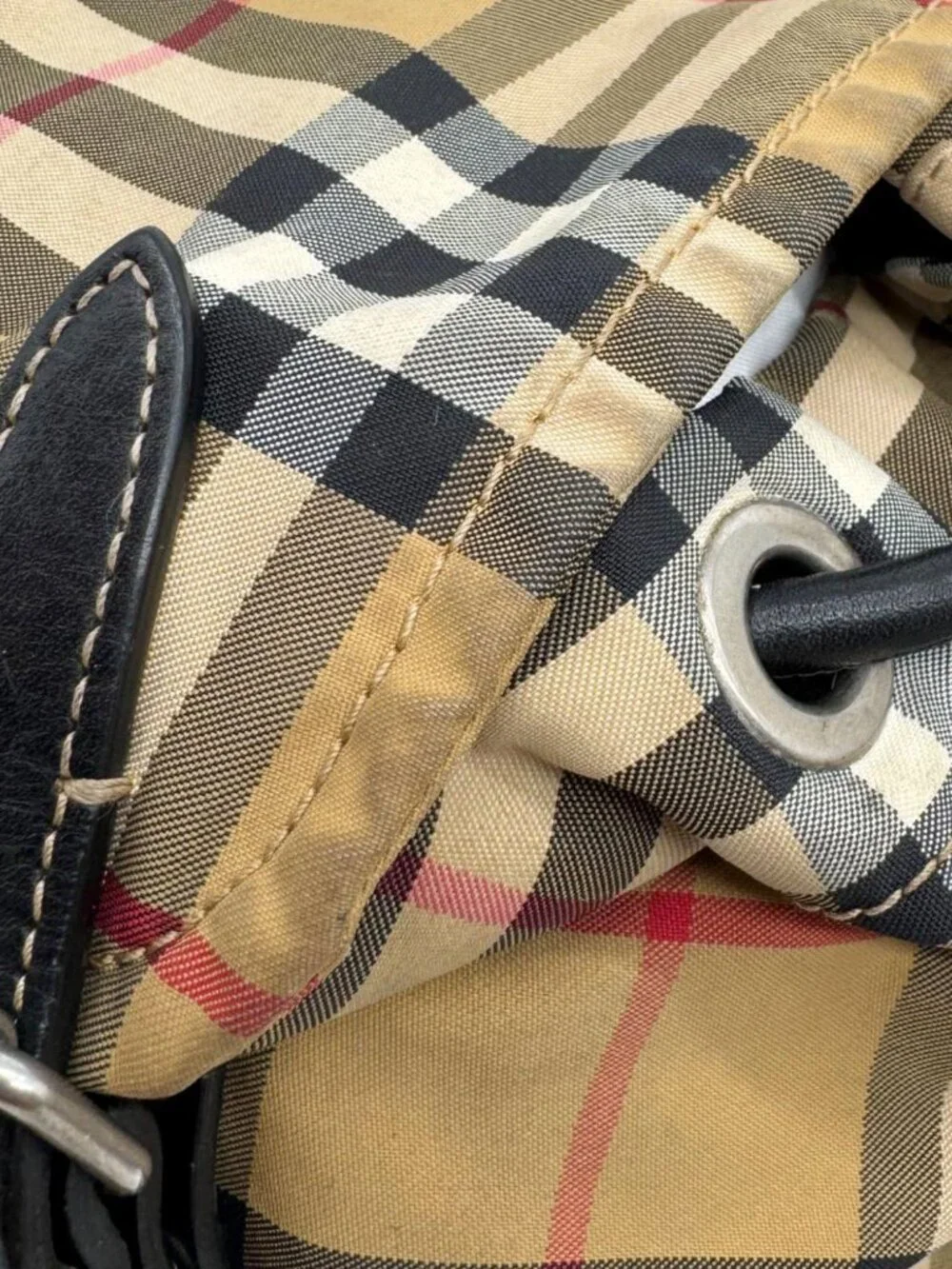 Burberry Rucksack Small Vintage Check Canvas Backpack Bag Beige